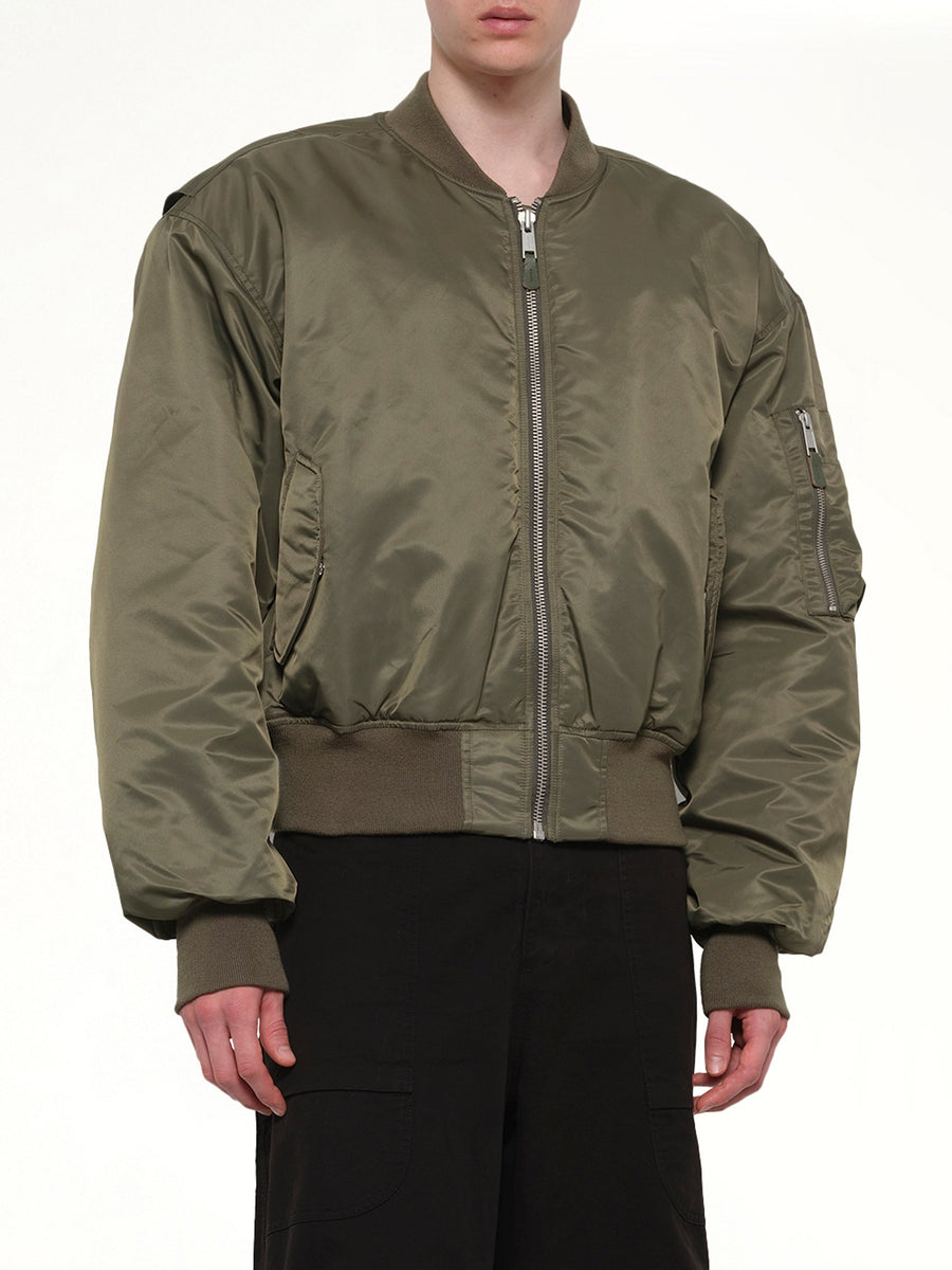 Cropped Broad Bomber in Khaki