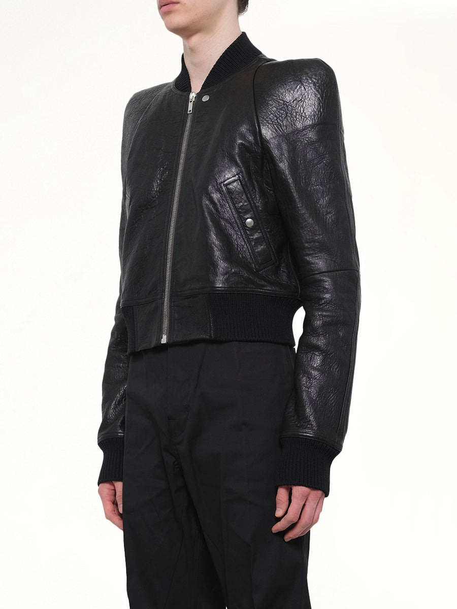 Temple Flight Leather Jacket in Black