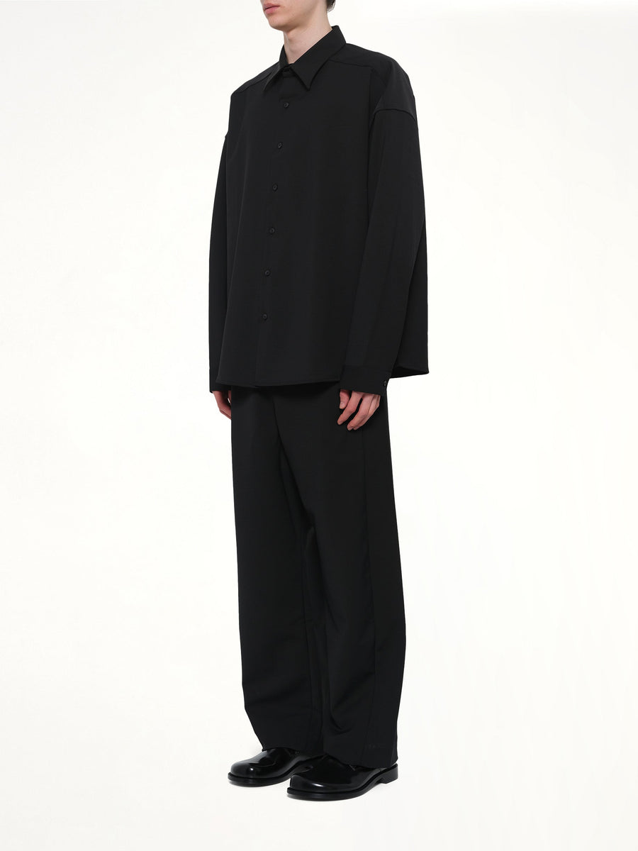 Miller Shirt in Black Wool