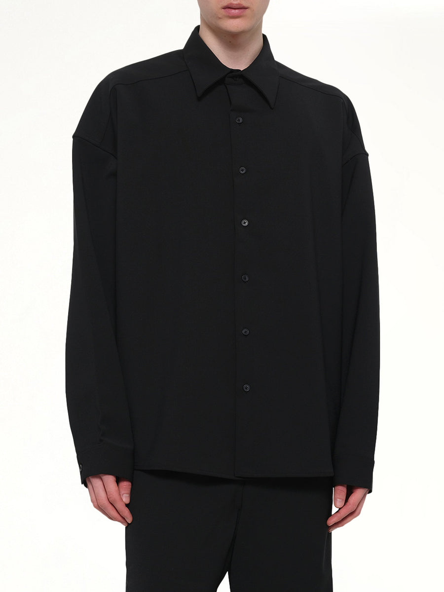 Miller Shirt in Black Wool
