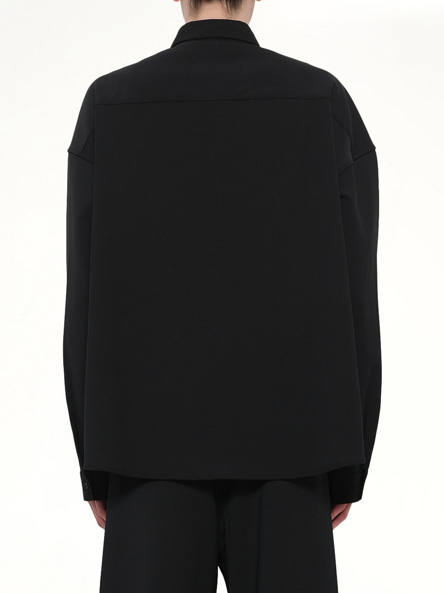Miller Shirt in Black Wool