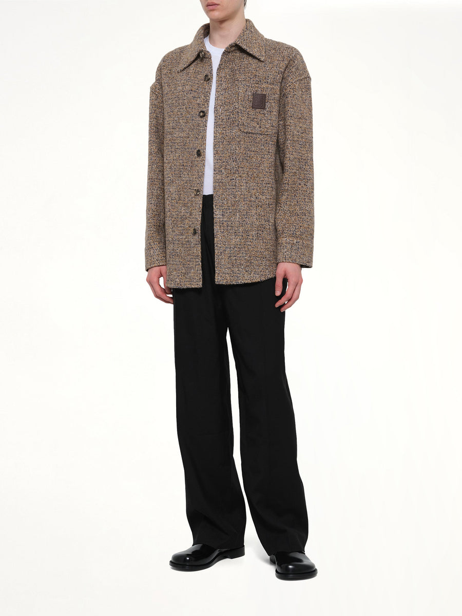 Overshirt in Beige/Blue Melange