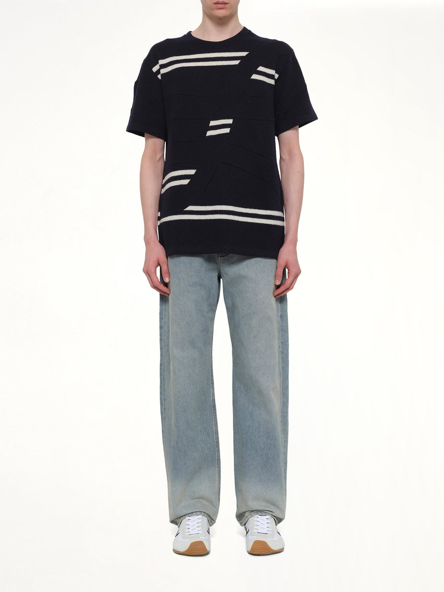 Oversized Fit T-Shirt in Navy/White