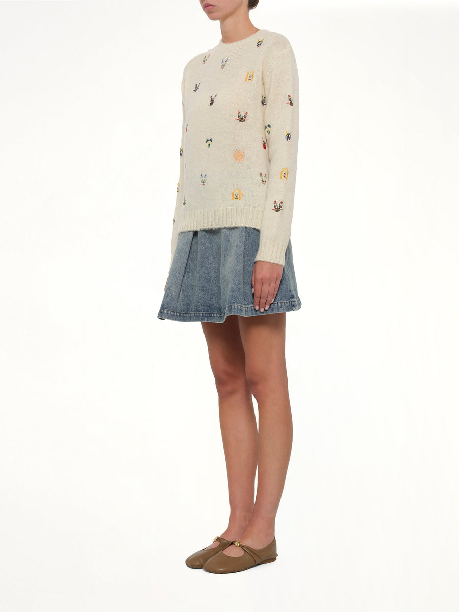 Louis Wain Sweater in White/Multicolour
