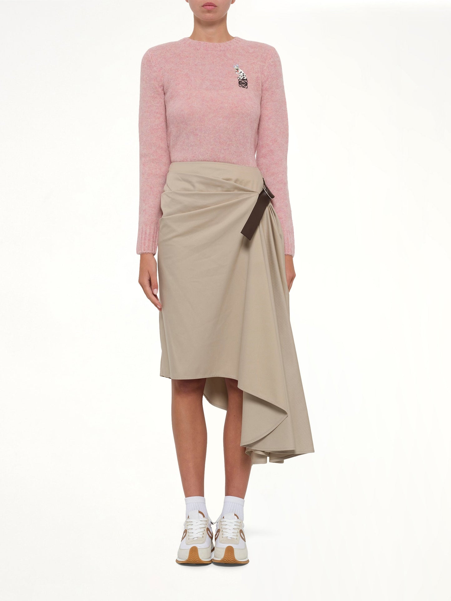 Belted Skirt in Beige