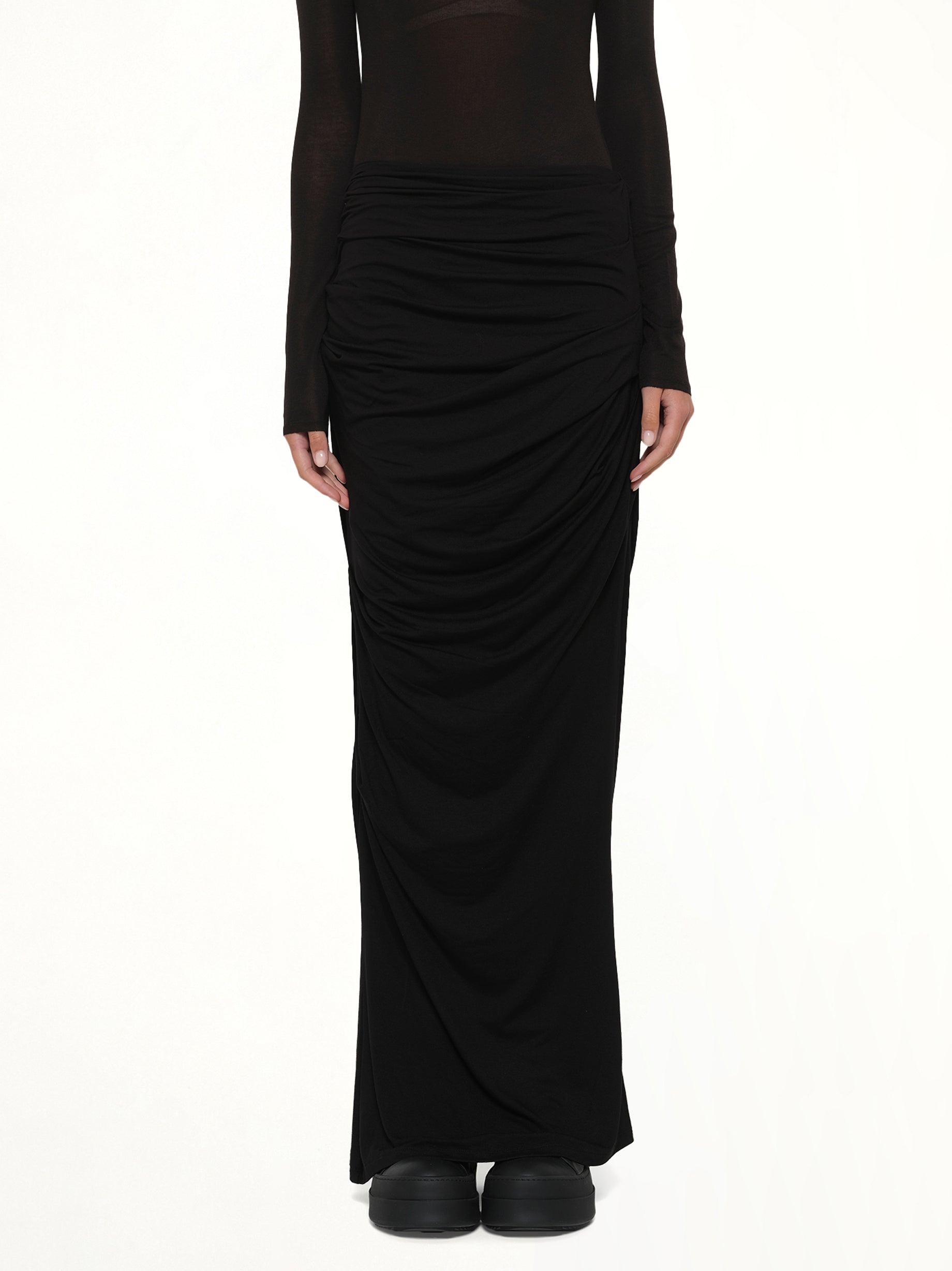 Drape Skirt in Black