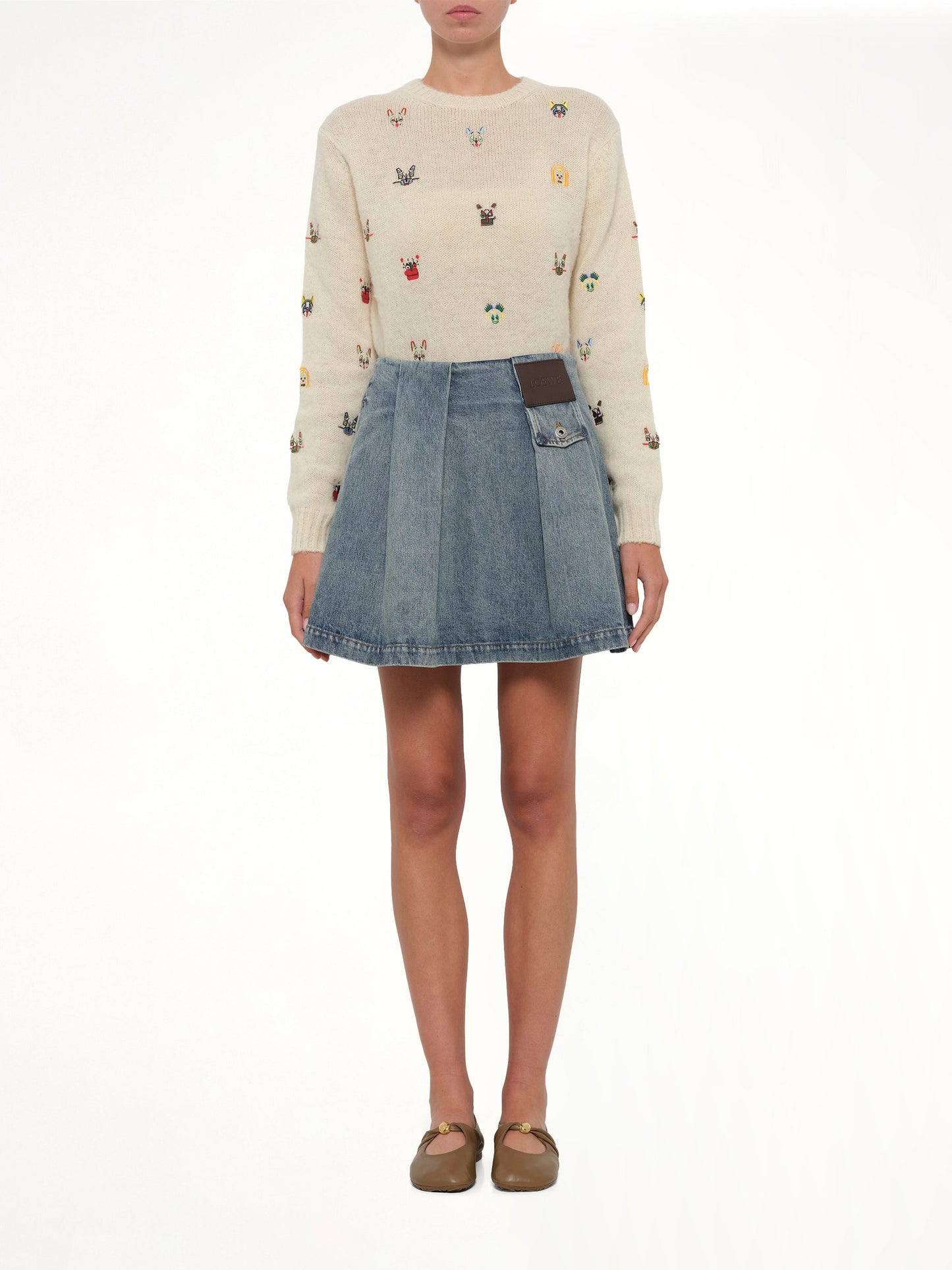 Mini Skirt in Washed Denim