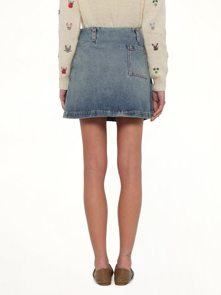 Mini Skirt in Washed Denim