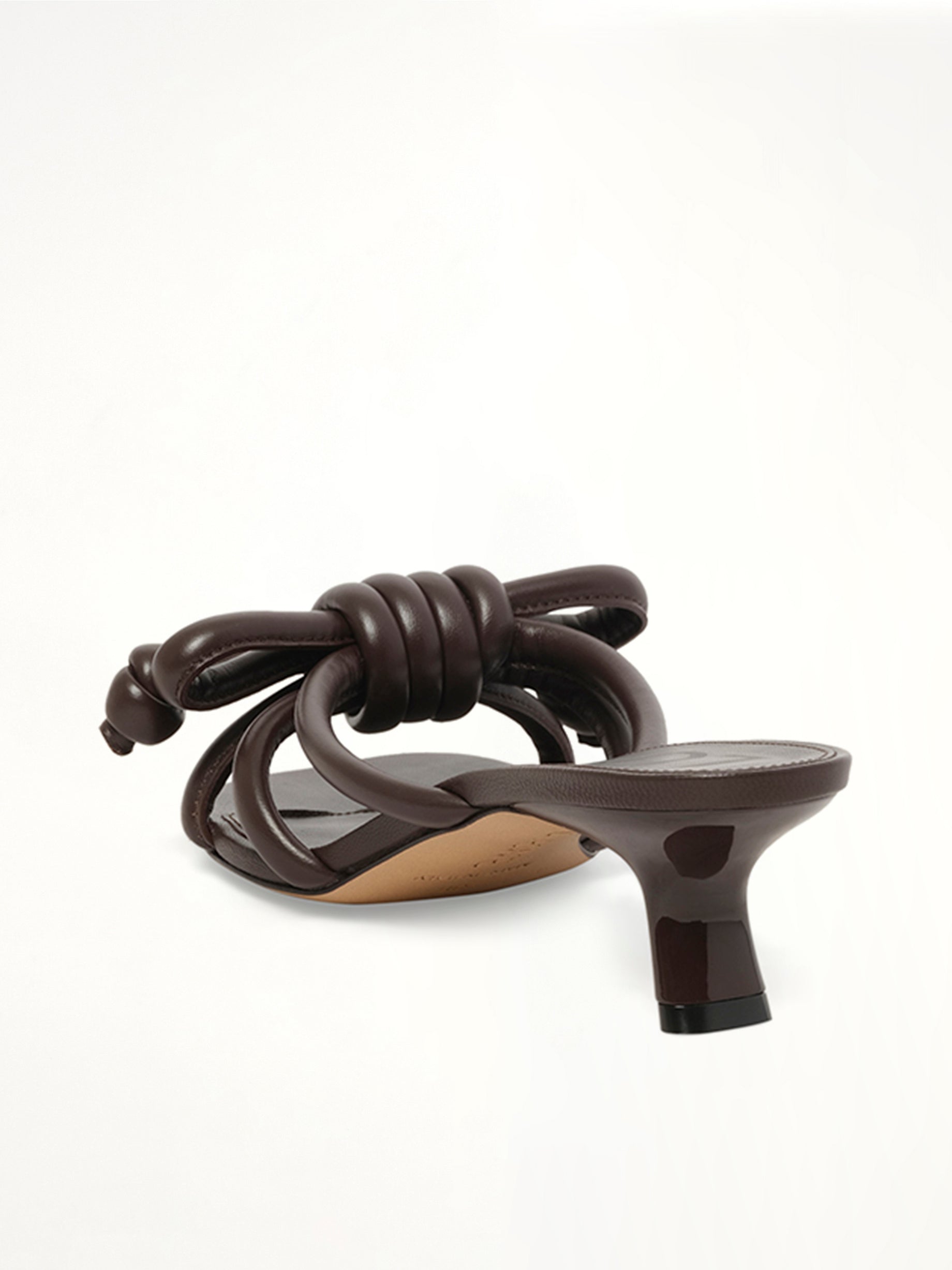 Flamenco Knot Sandal 45H in Dark Brownie Back View | LOEWE