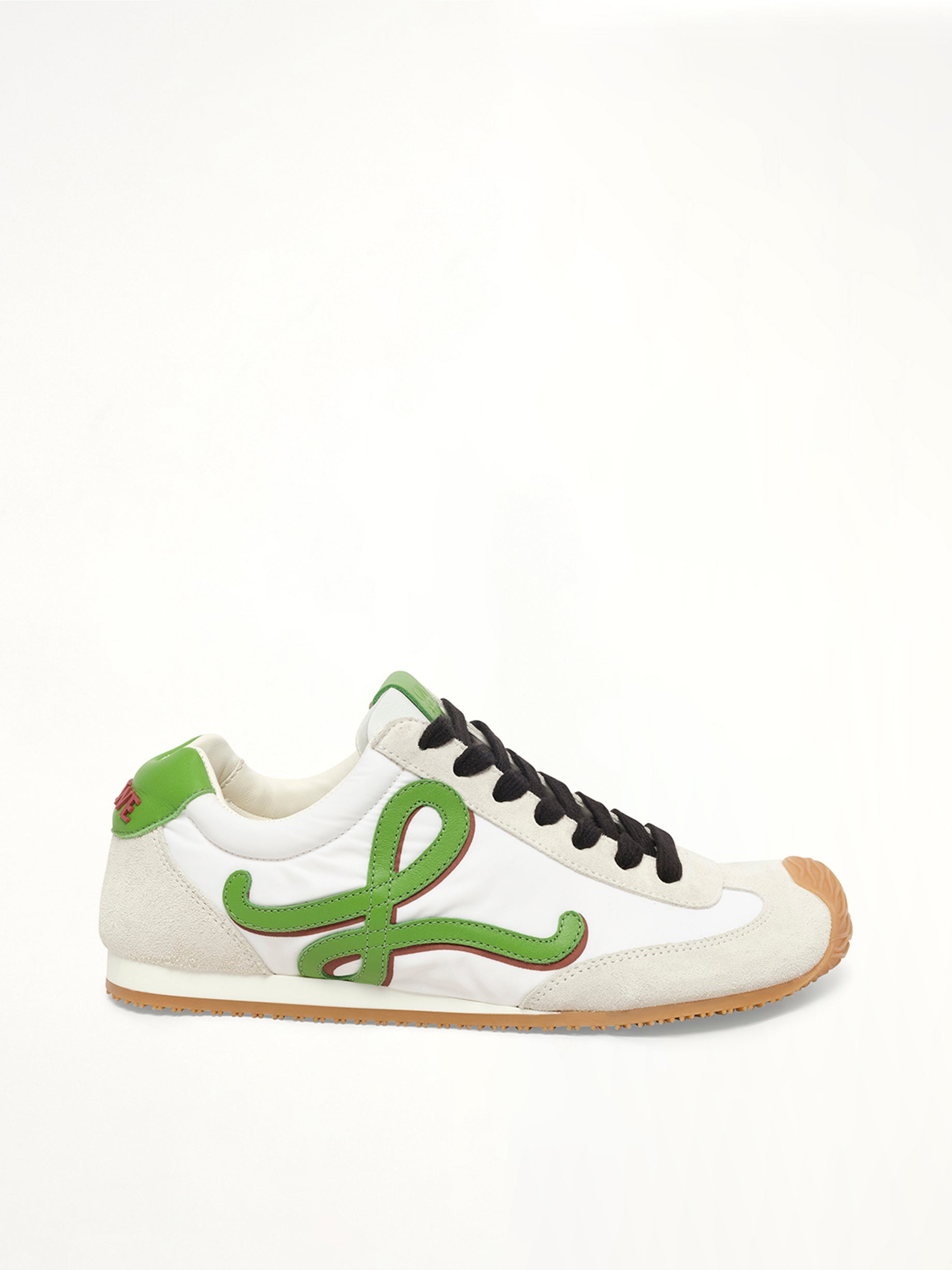 Ballet Runner 2.0 Louis Wain Sneaker in White/Green Side View | LOEWE