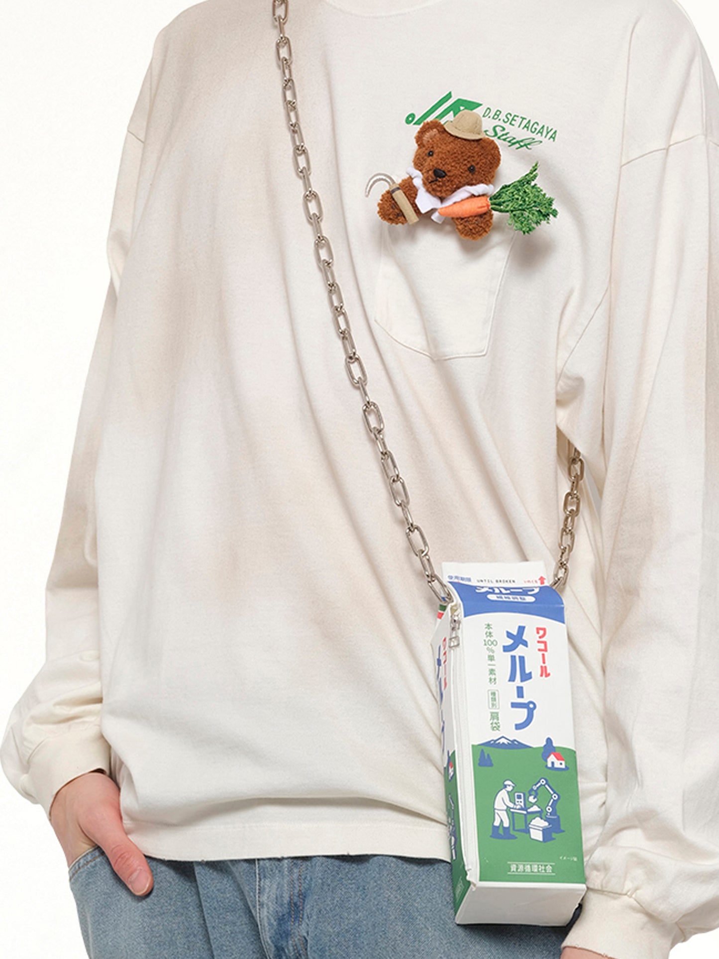 Milk Carton Bag in White