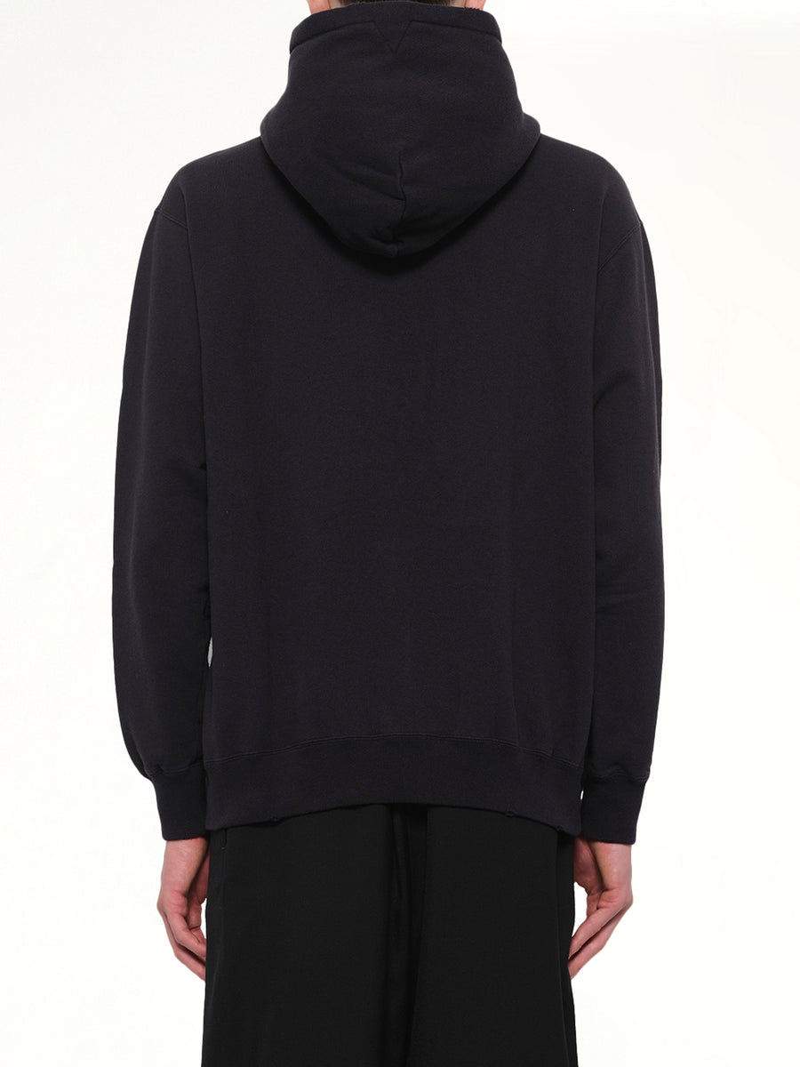 Faded Collegiate Hoodie in Black