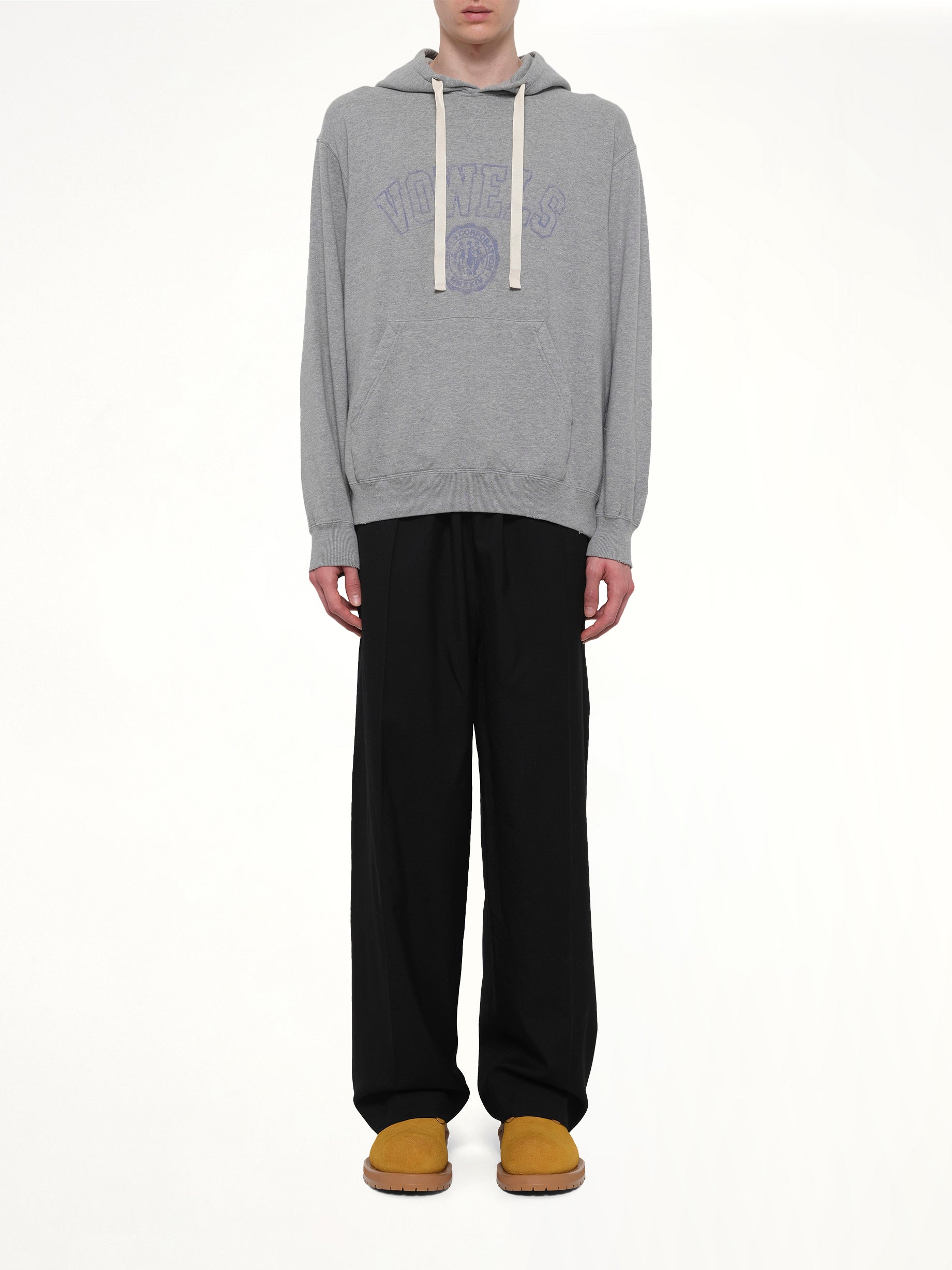 Faded Collegiate Hoodie in Grey Heather