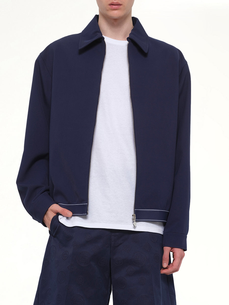 Wool Sports Jacket in Navy