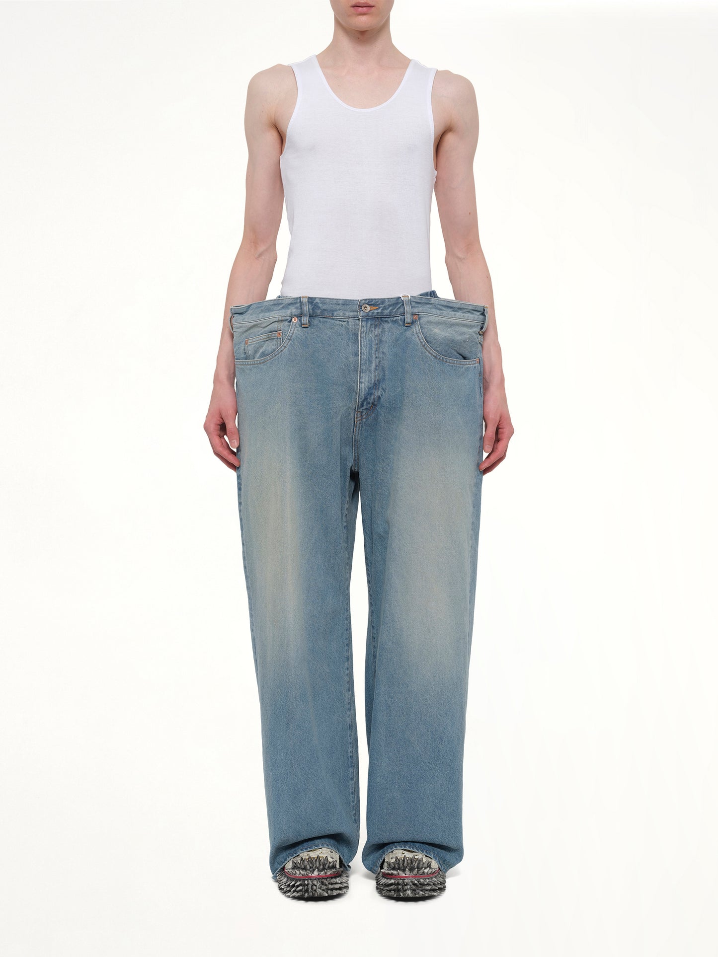 Floating Waist Denim Pants in Indigo