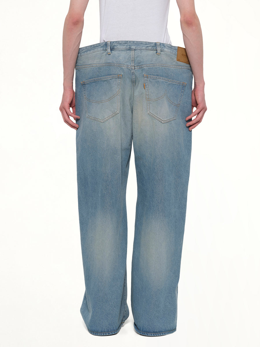Floating Waist Denim Pants in Indigo