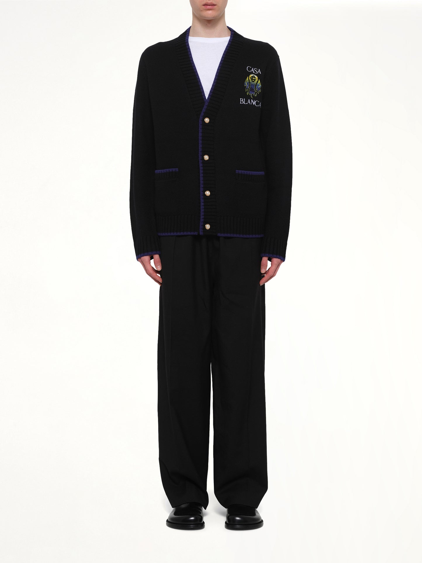 Flaming Tennis Ball Cardigan in Black