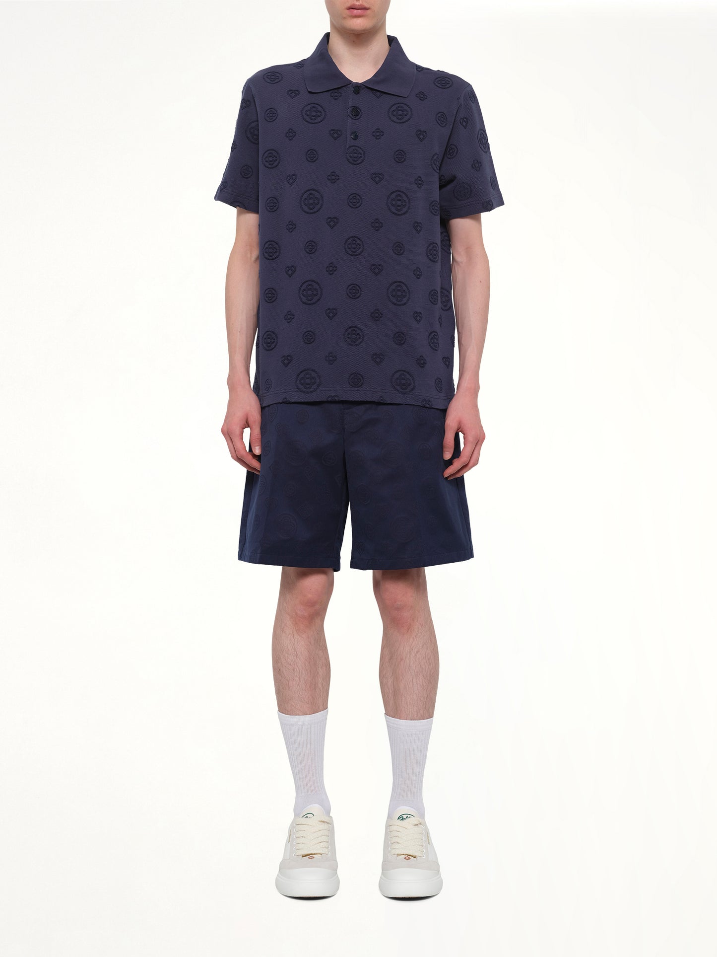 Applique Monogram Polo in Navy