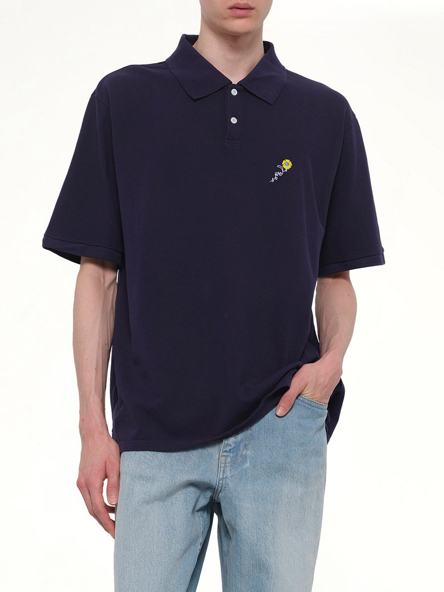 S/S Pique Polo in Navy