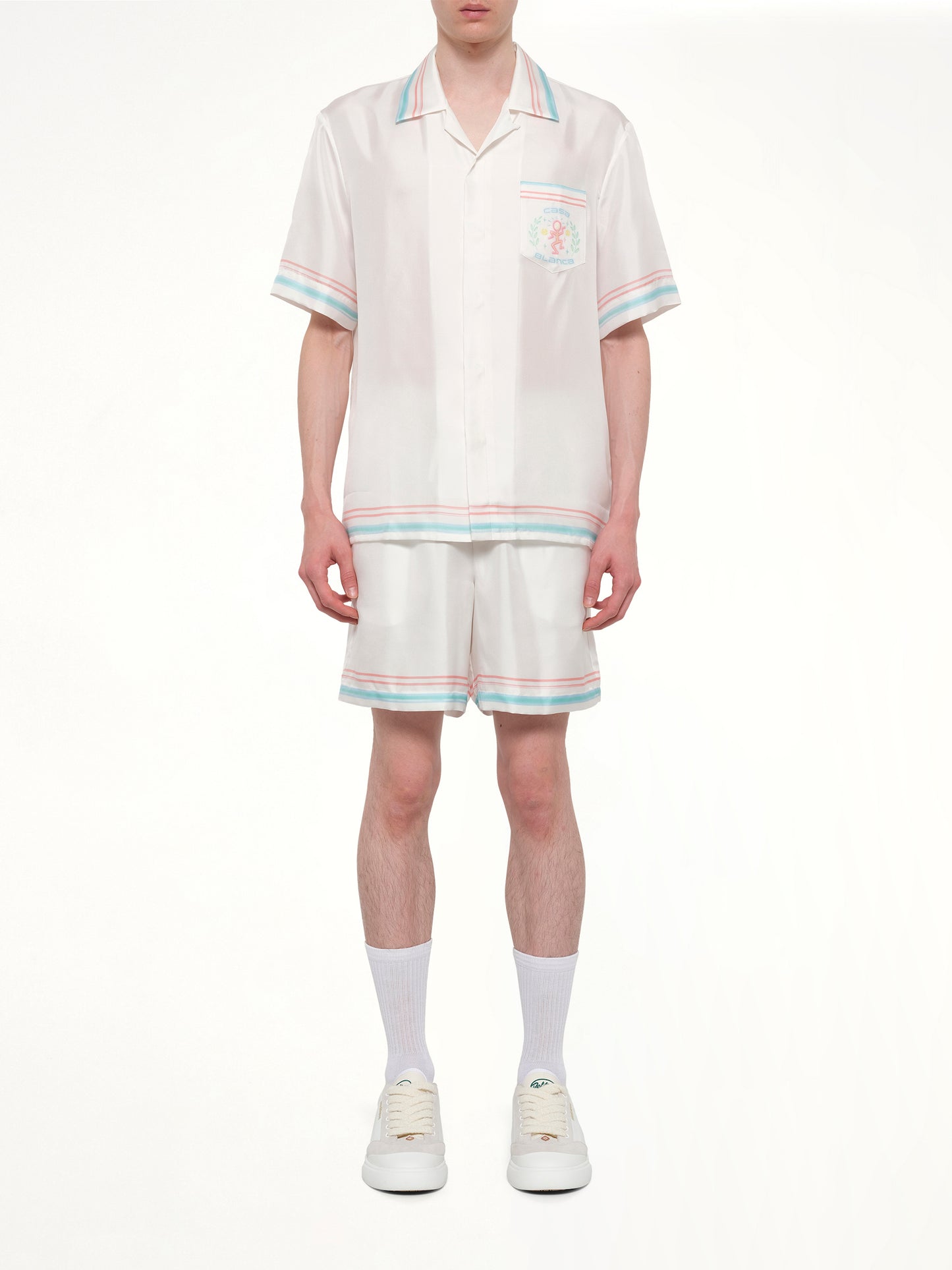 Dance Joy Cuban Collar SS Shirt in White
