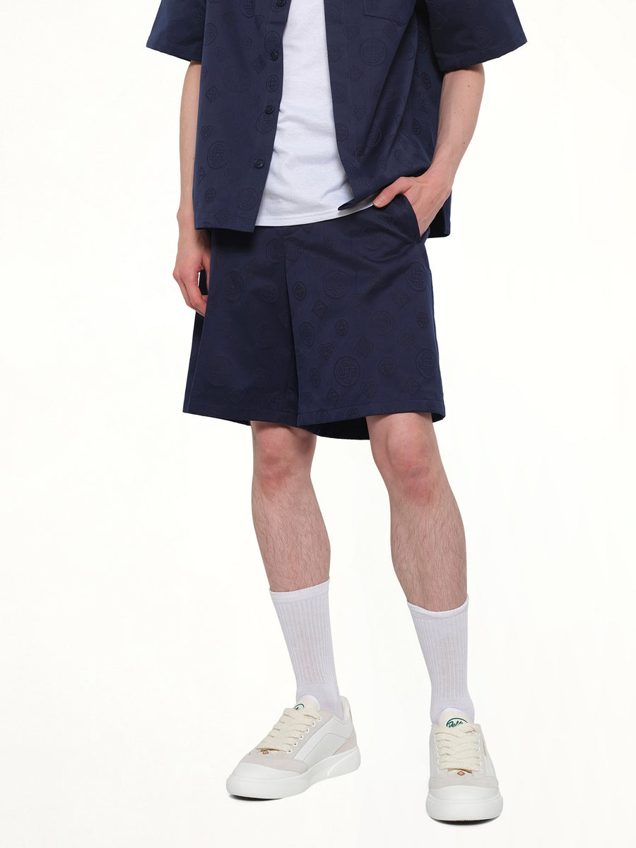 Monogram Shorts in Navy