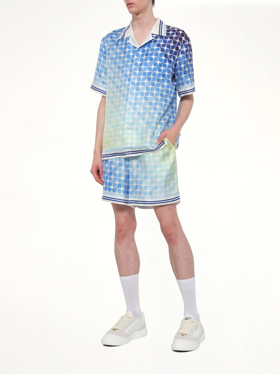 Tennis Tile Silk Shorts in Multicolour