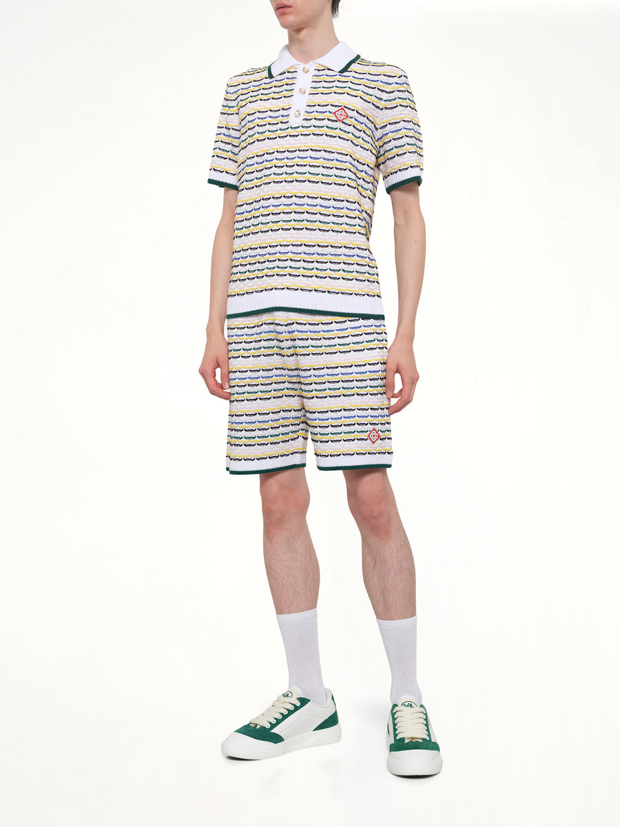 Tuck Stitch Shorts in White