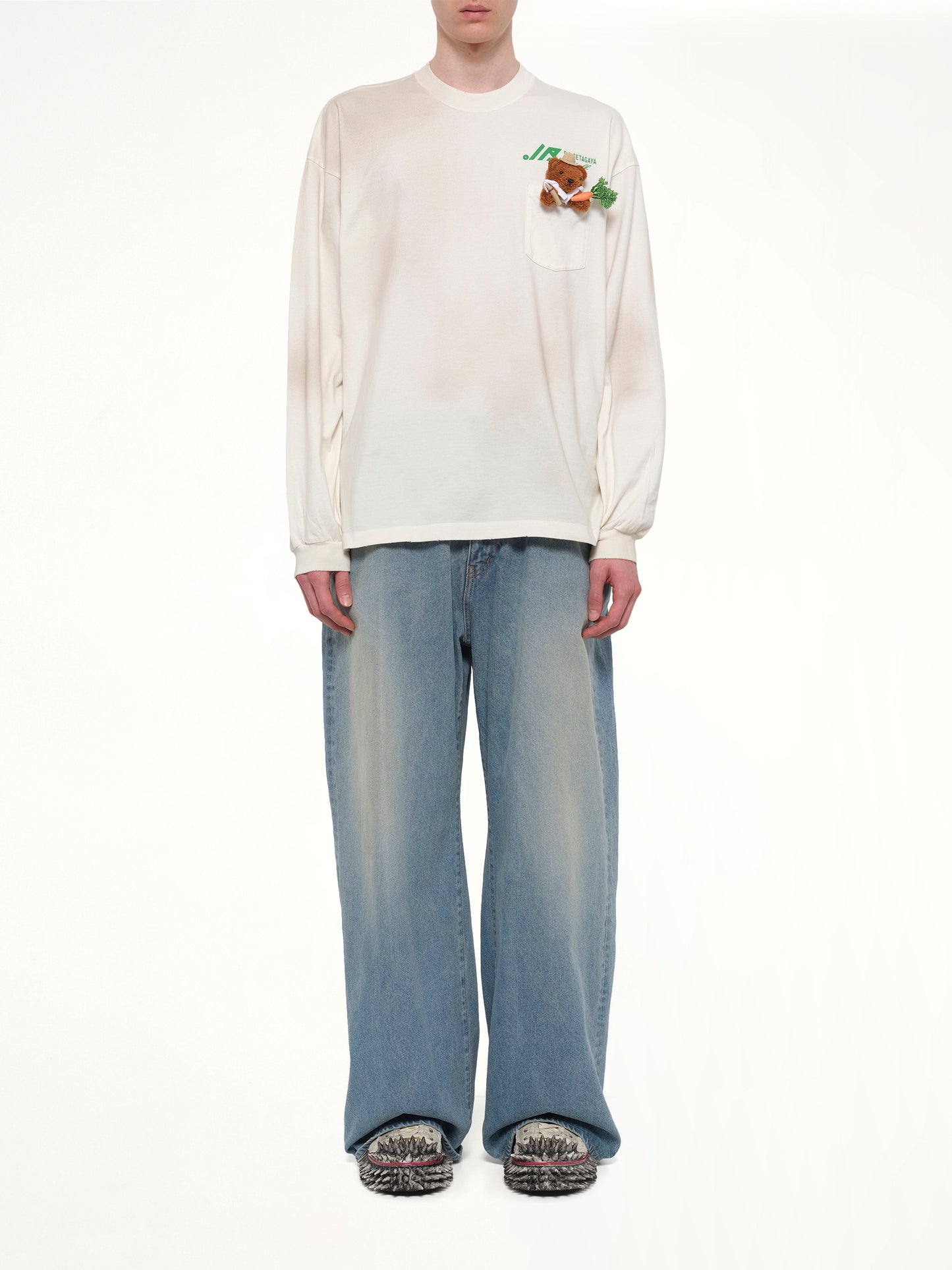 L/S T-Shirt With My Workwear Bear in White