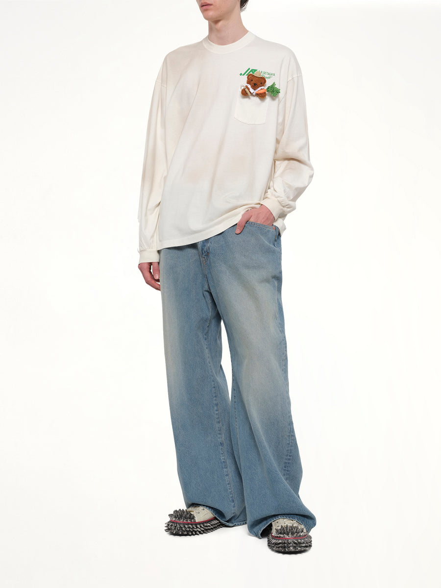 L/S T-Shirt With My Workwear Bear in White