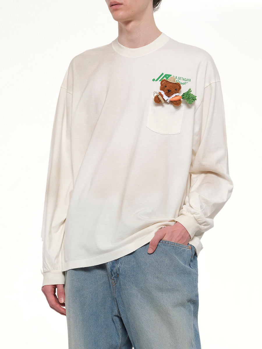 L/S T-Shirt With My Workwear Bear in White