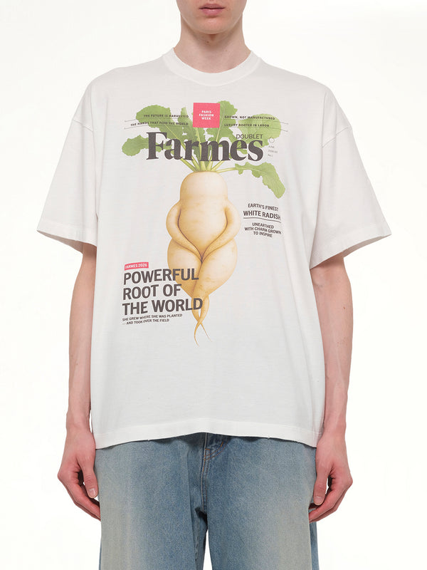 Farmes 杂志封面白色 T 恤