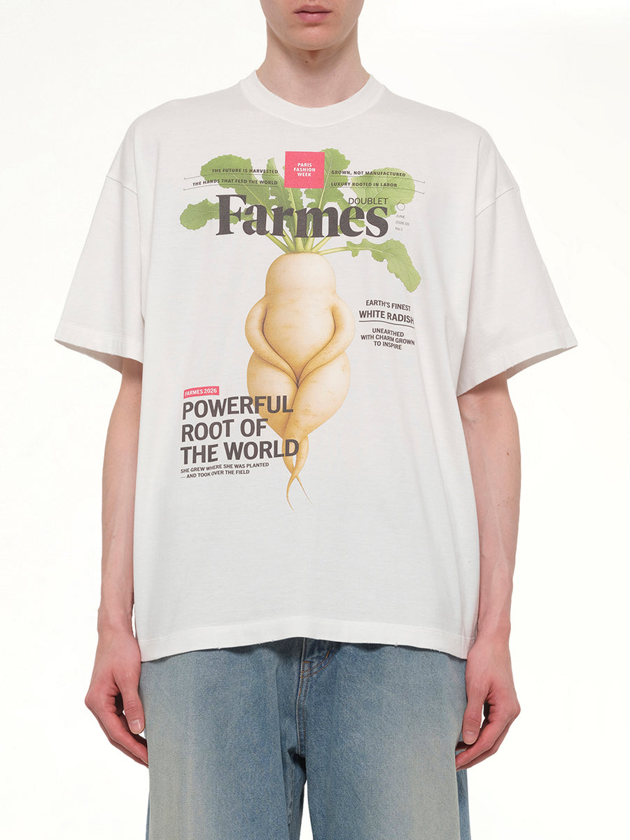 Farmes Magazine Cover T-Shirt in White