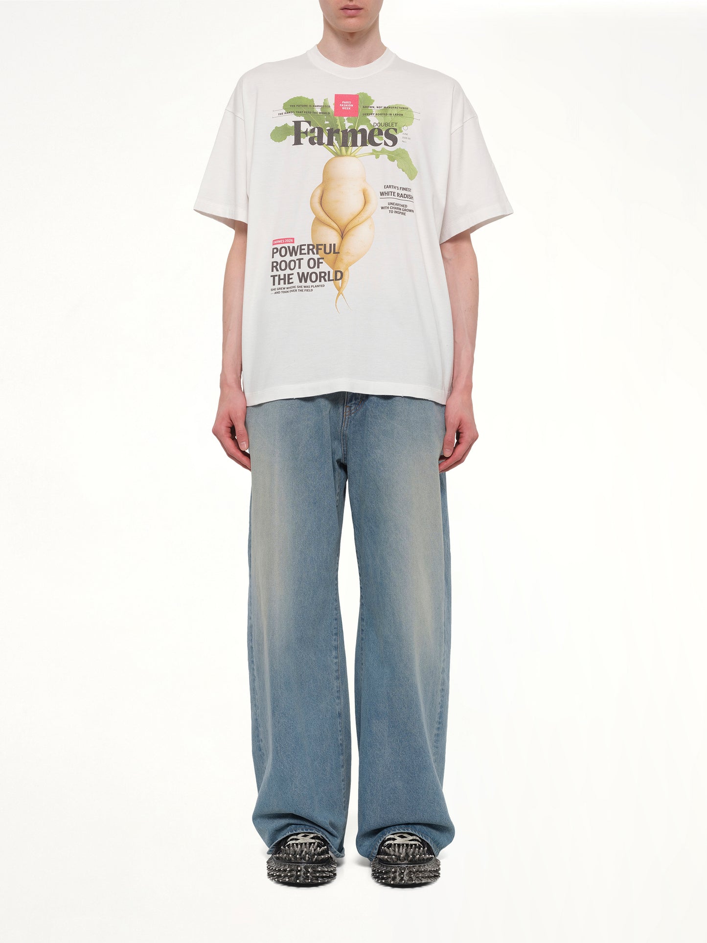 Farmes Magazine Cover T-Shirt in White