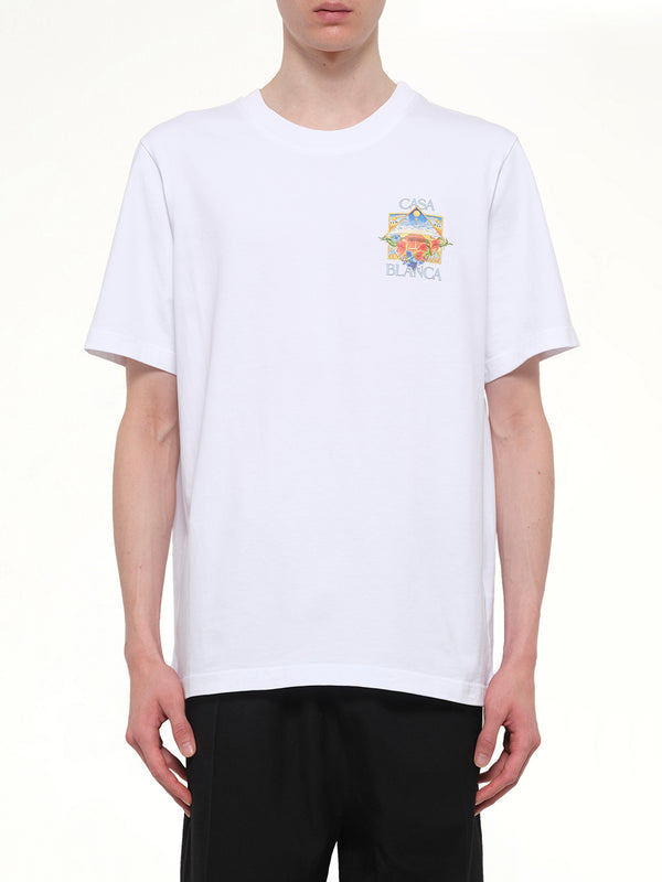 ホワイトのテニス ランドスケープ 2 クラシック Tシャツ