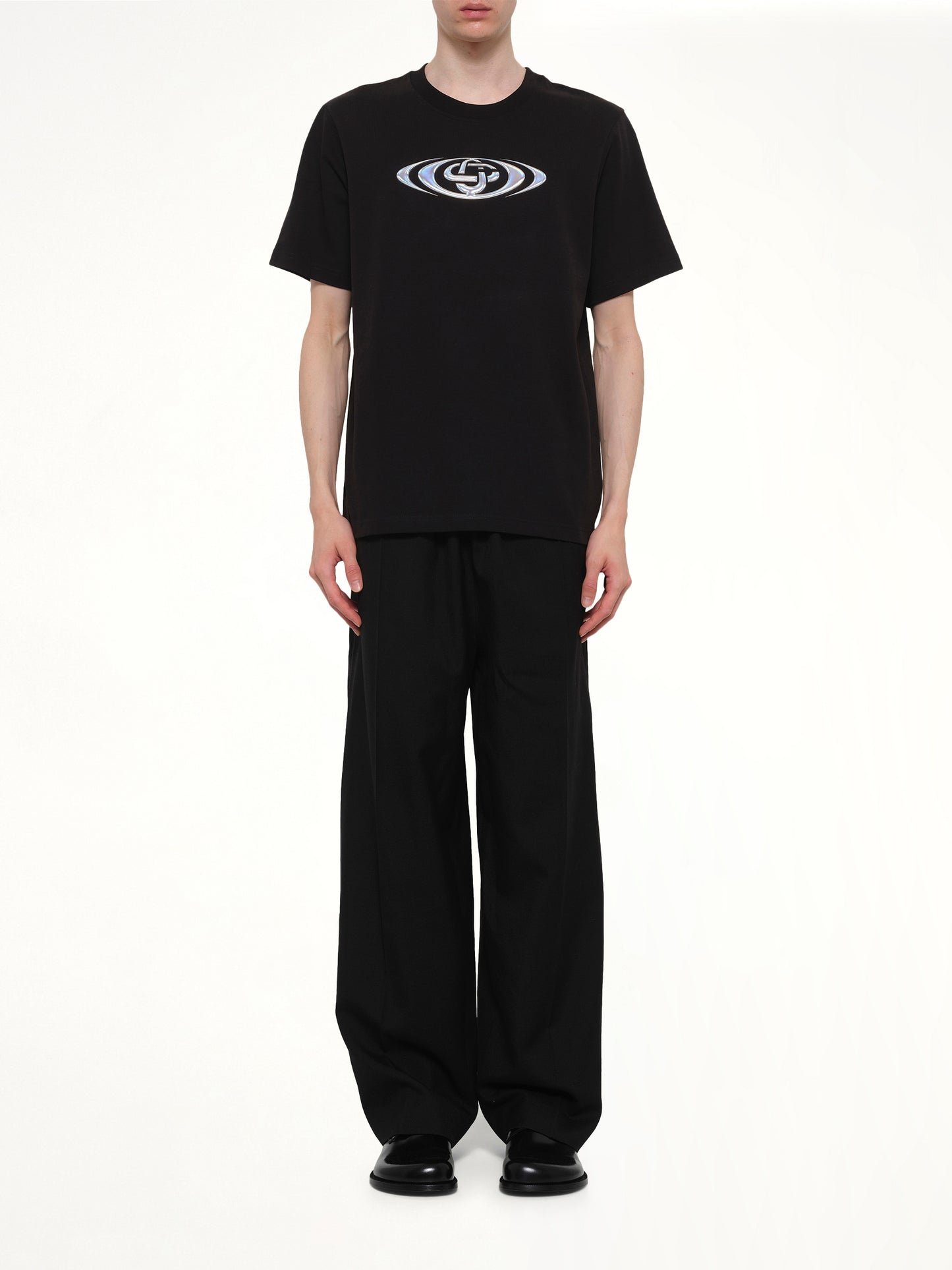 Warped Logo Classic T-Shirt in Black