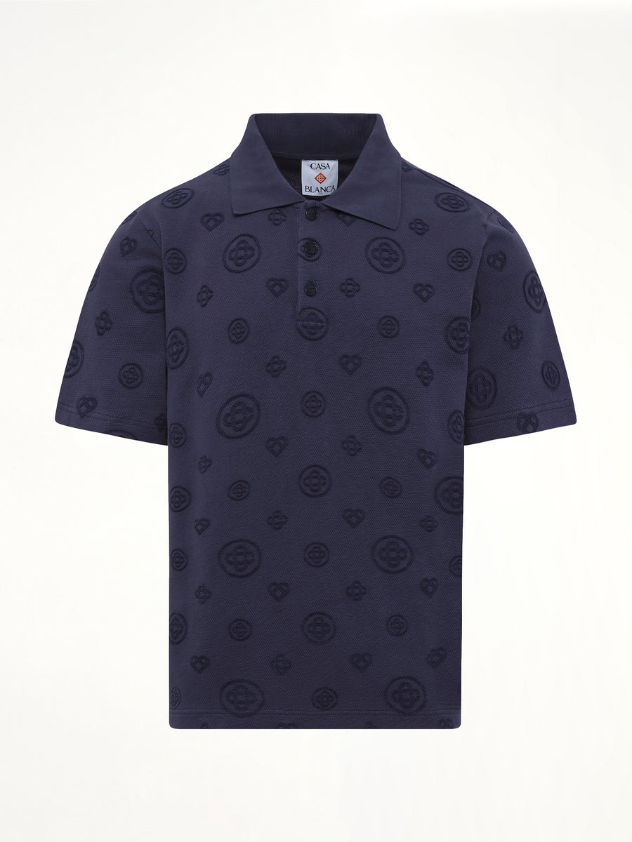 Applique Monogram Polo in Navy