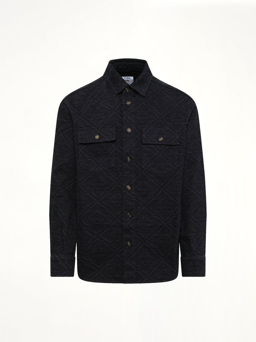 Laser Monogram Denim Shirt in Black