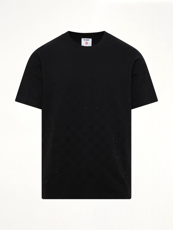 ブラックのクリスタル モノグラム クラシック Tシャツ