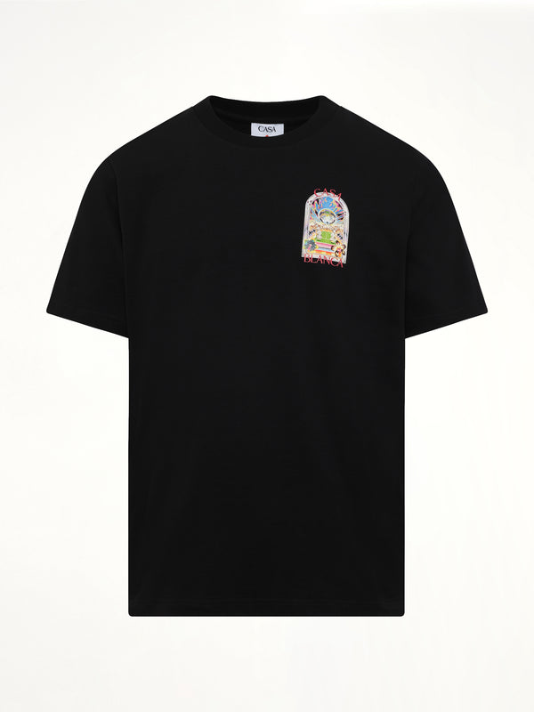 ブラックのテニス ランドスケープ クラシック Tシャツ