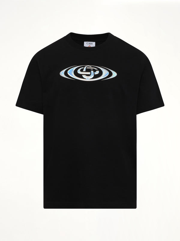 ブラックのワープド ロゴ クラシック Tシャツ