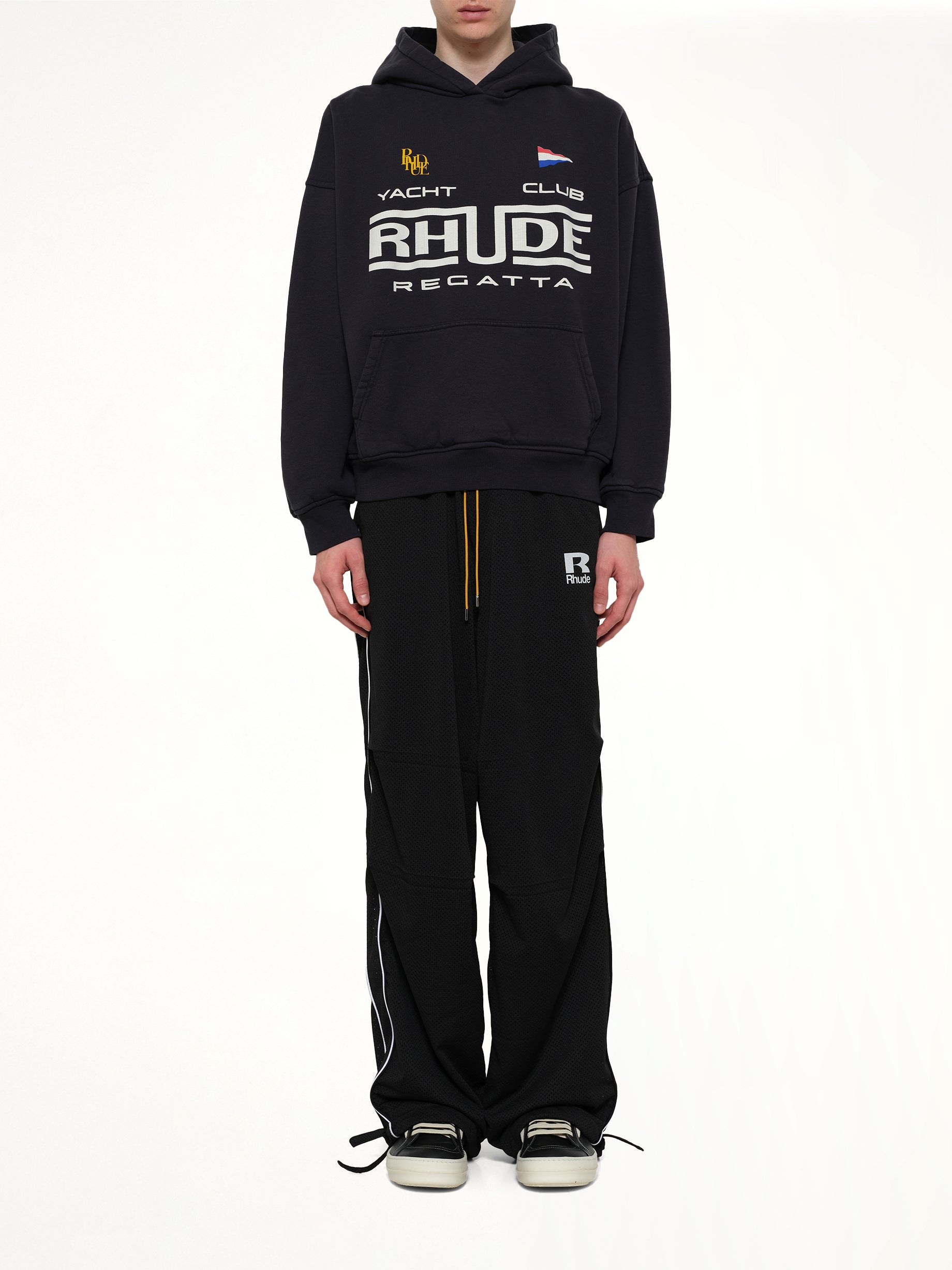 Rhude Regatta Club Hoodie in Vintage Black/White