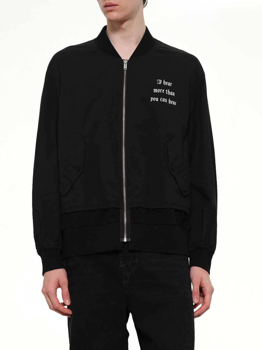 I Hear Bomber Jacket in Black