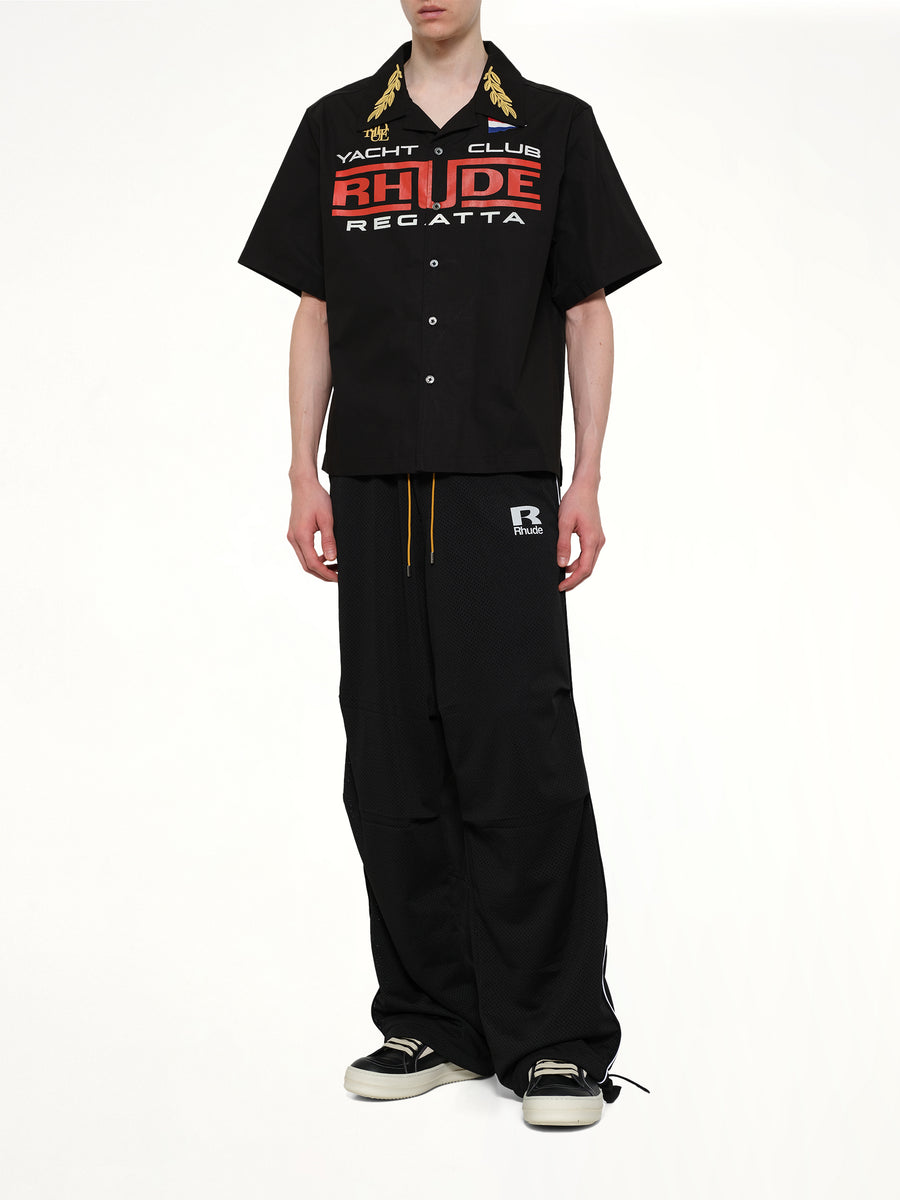 Rhude Regatta Club Shirt in Black/White/Red