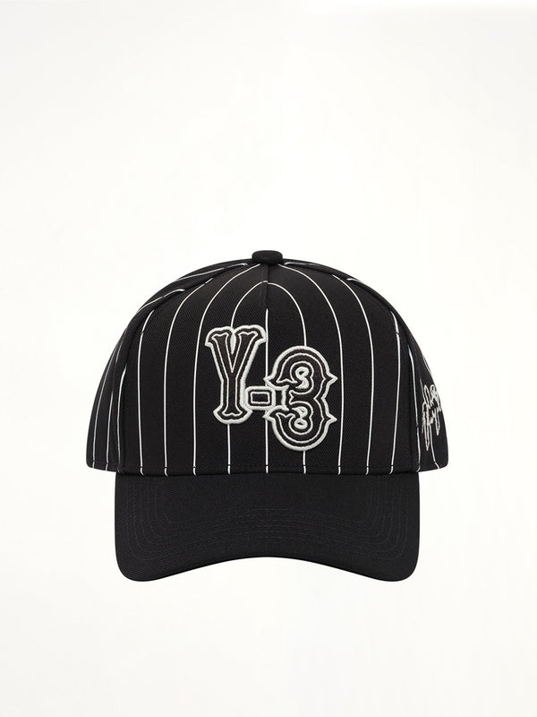 Y-3 黑色细条纹棒球帽