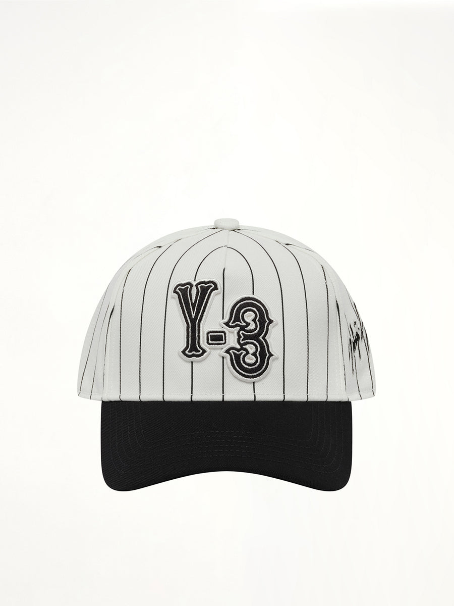 Y-3 Pinstripe Cap in White