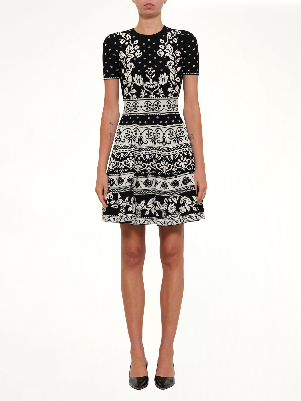 Floral Mini Dress in Black