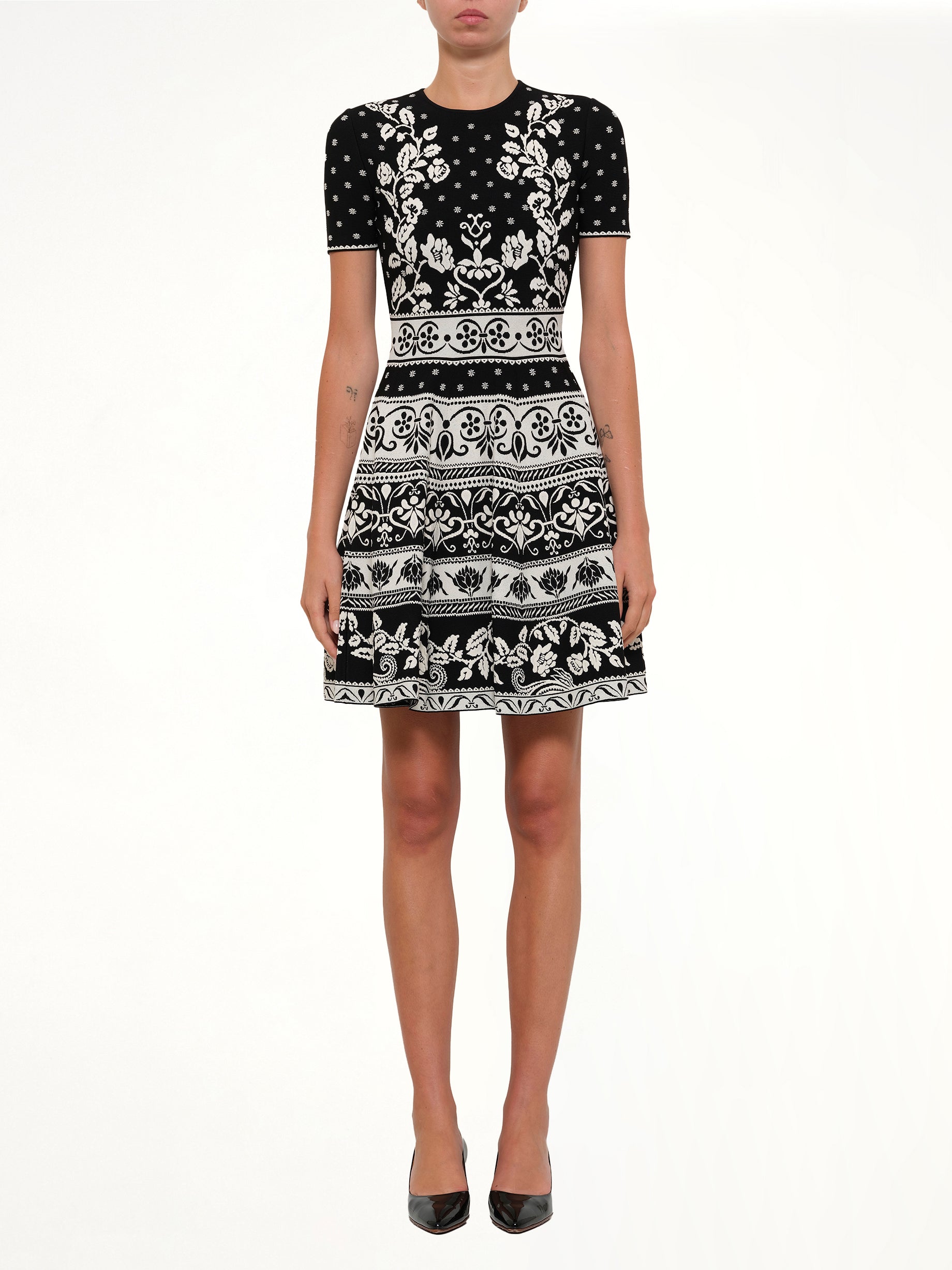 Floral Mini Dress in Black