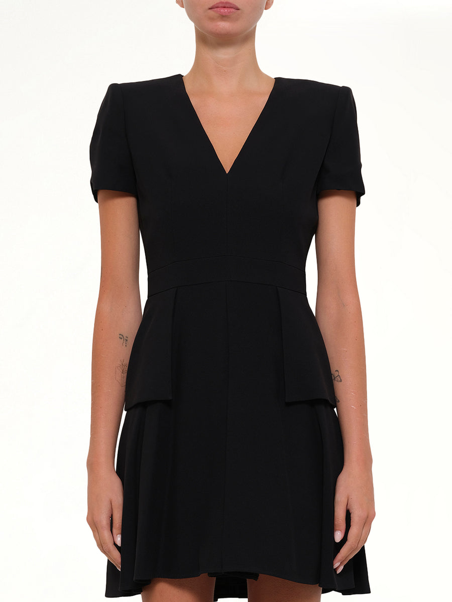 Leaf Crepe Dress in Black