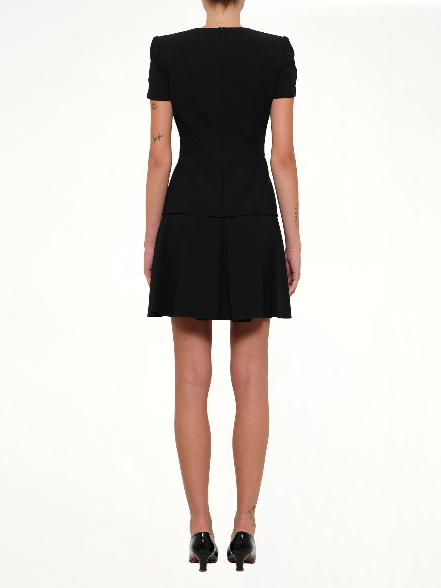 Leaf Crepe Dress in Black