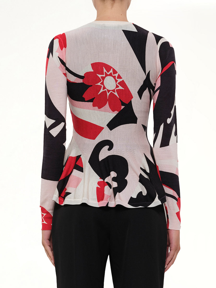 Knit Cardigan in Black/White